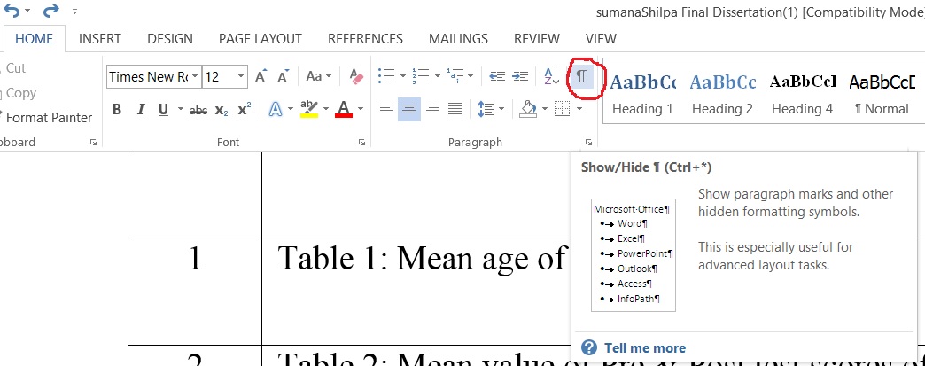 Hidden Character symbol